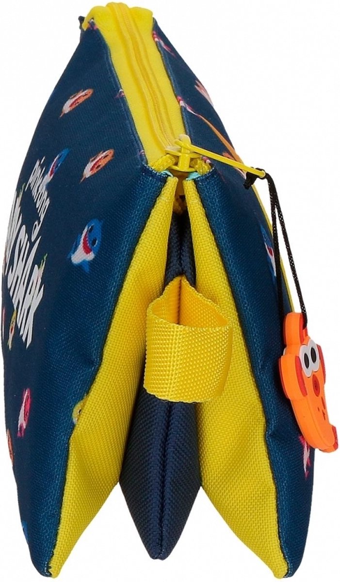 Pinkfong etui Baby Shark junior 22 cm polyester/geel - Blauw