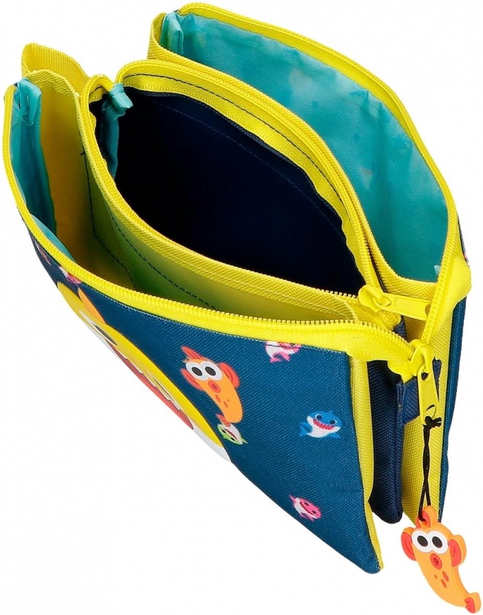 Pinkfong etui Baby Shark junior 22 cm polyester/geel - Blauw
