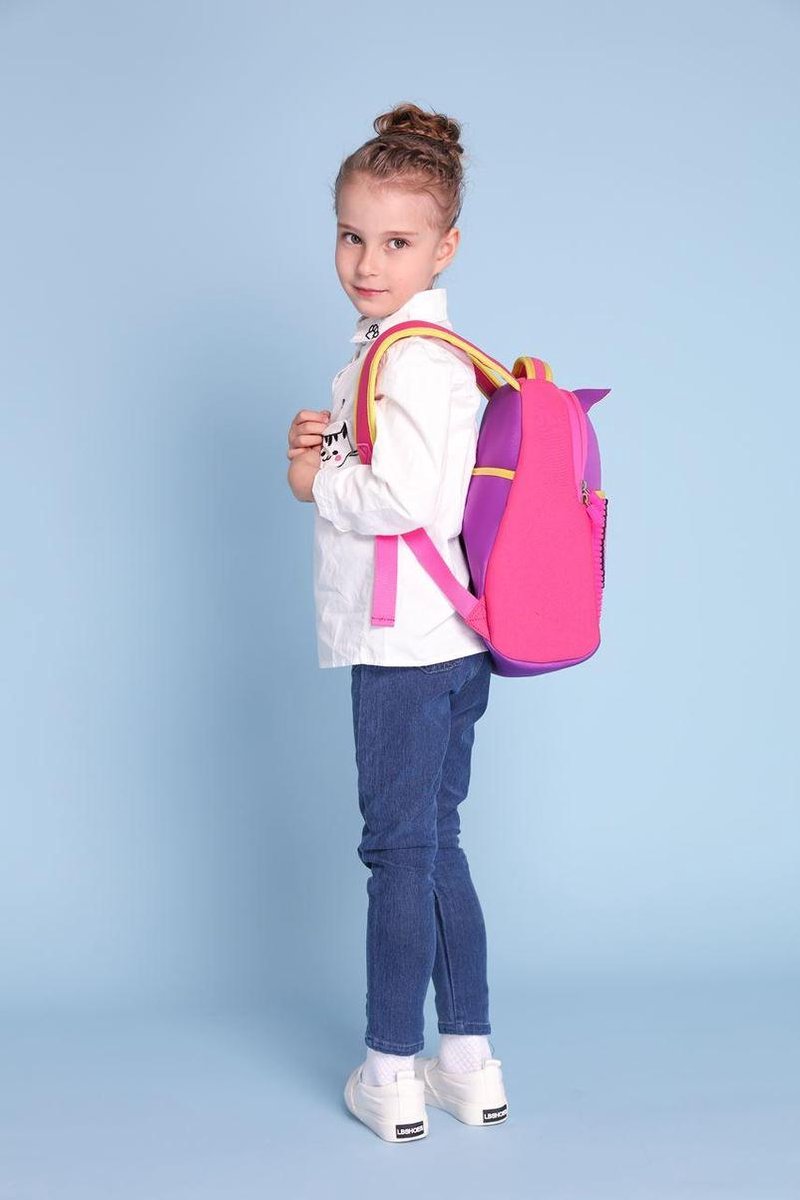 Upixel kinderrugzak The Owl meisjes 38 cm paars/fuchsia 2 delig - Roze