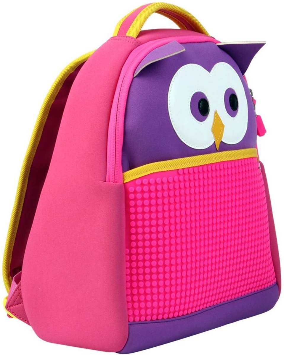 Upixel kinderrugzak The Owl meisjes 38 cm paars/fuchsia 2 delig - Roze