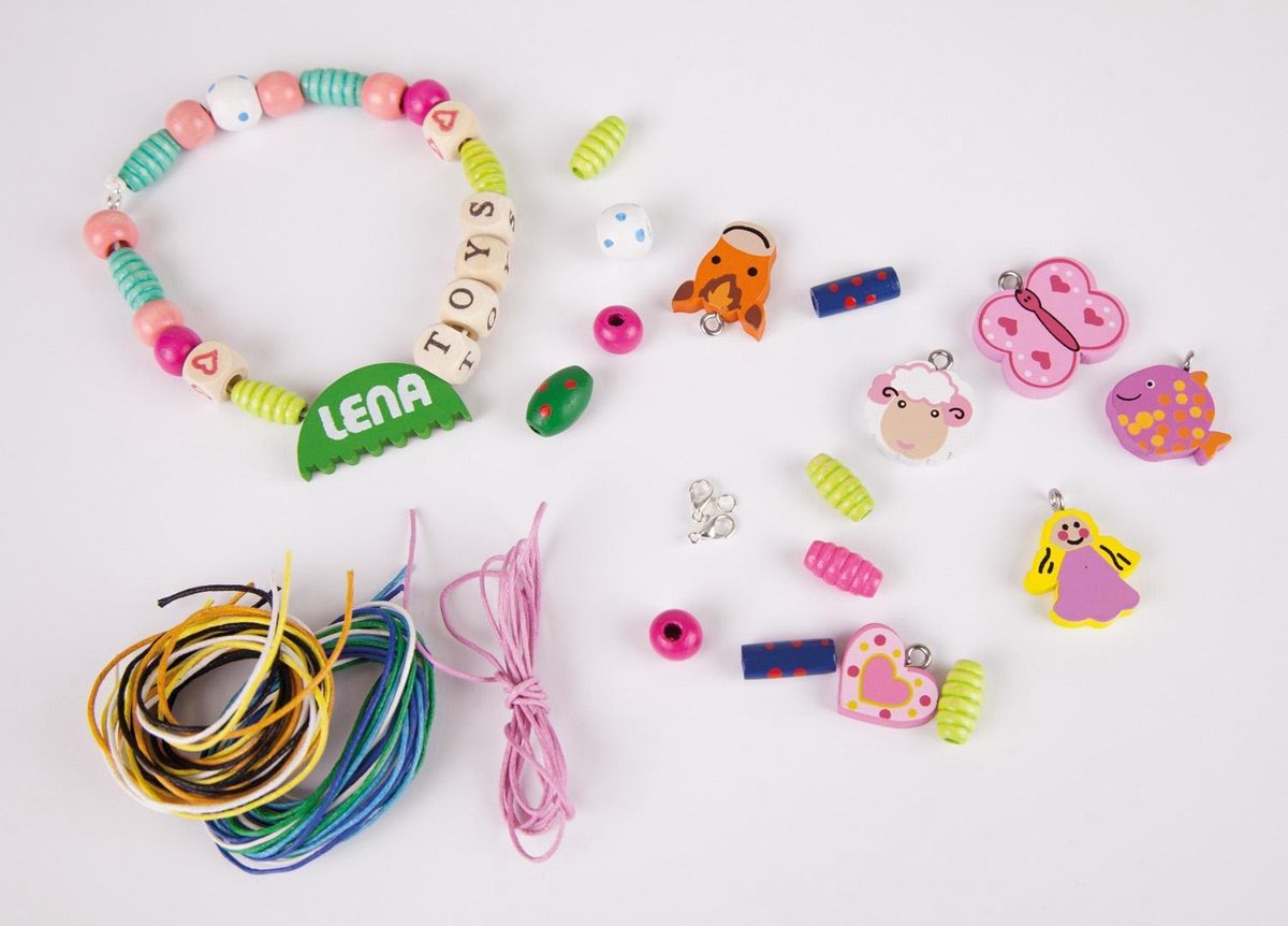 Lena knutselset houten kralen meisjes 405 delig