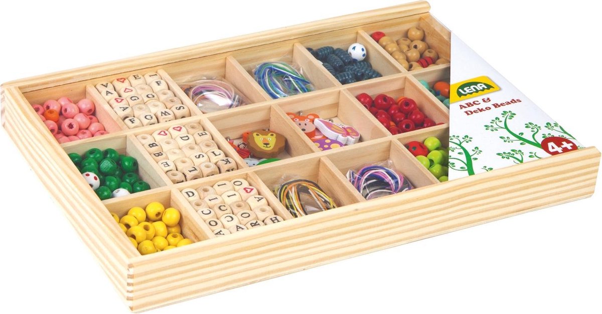 Lena knutselset houten kralen meisjes 405 delig