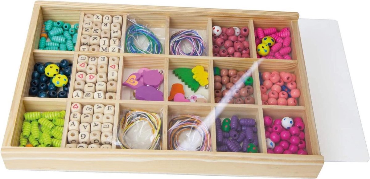 Lena knutselset houten kralen meisjes 405 delig