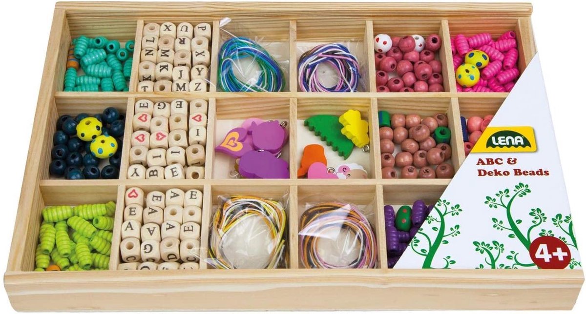 Lena knutselset houten kralen meisjes 405 delig