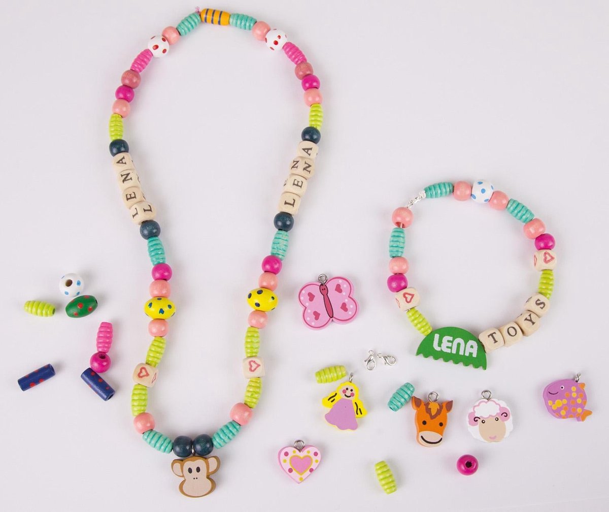 Lena knutselset houten kralen meisjes 405 delig