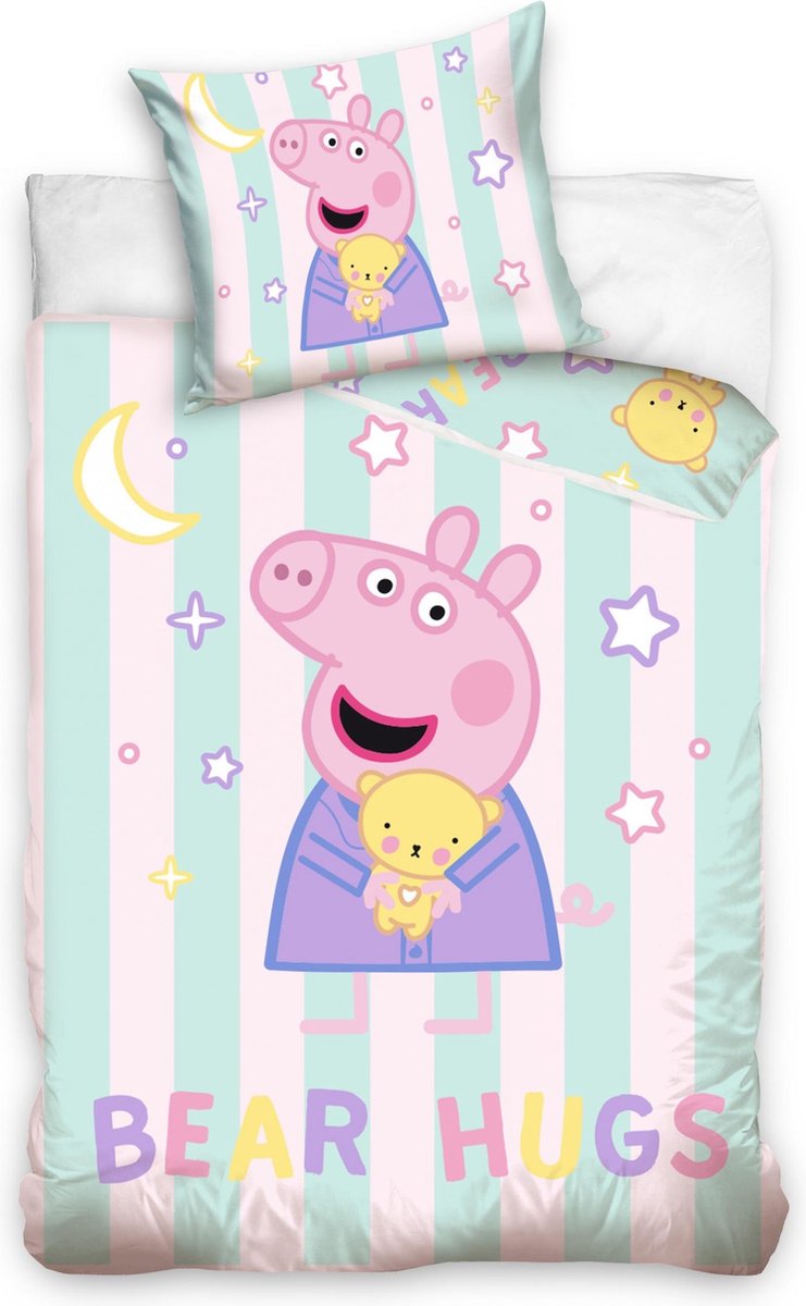 Carbotex dekbedovertrek Peppa Pig Pyjama 100 x 135 cm