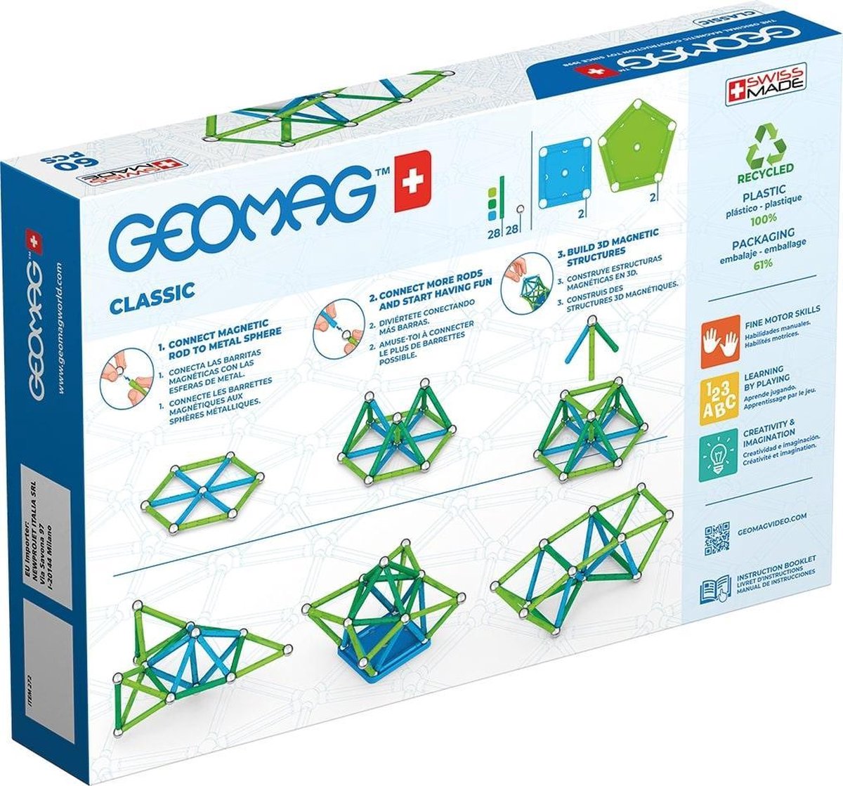 Geomag constructieset Classic Green Line junior 60 delig