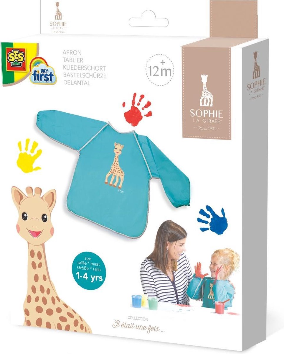 Ses kliederschort Girafe junior canvas 1 4 jaar - Blauw