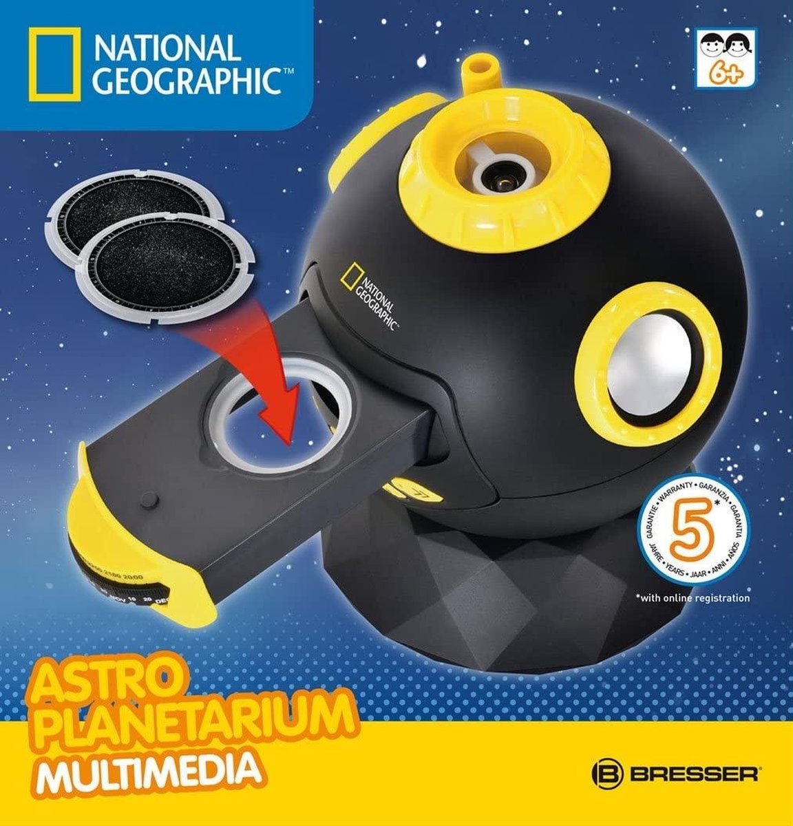 National Geographic astro planetarium junior 16 cm/geel - Zwart
