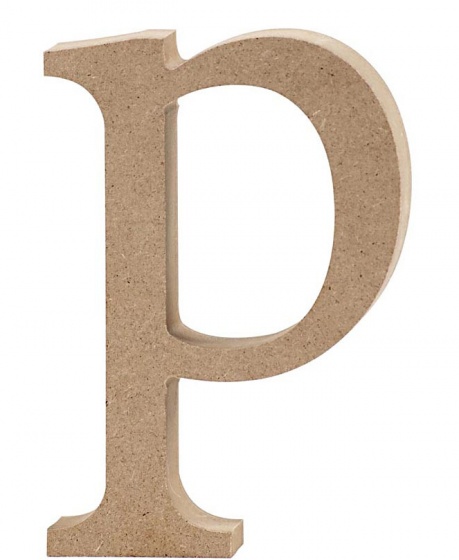 Creative letter p MDF 12,8 cm - Bruin