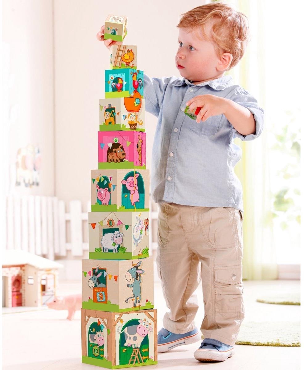 HABA stapelblokken op de boerderij 10 blokken