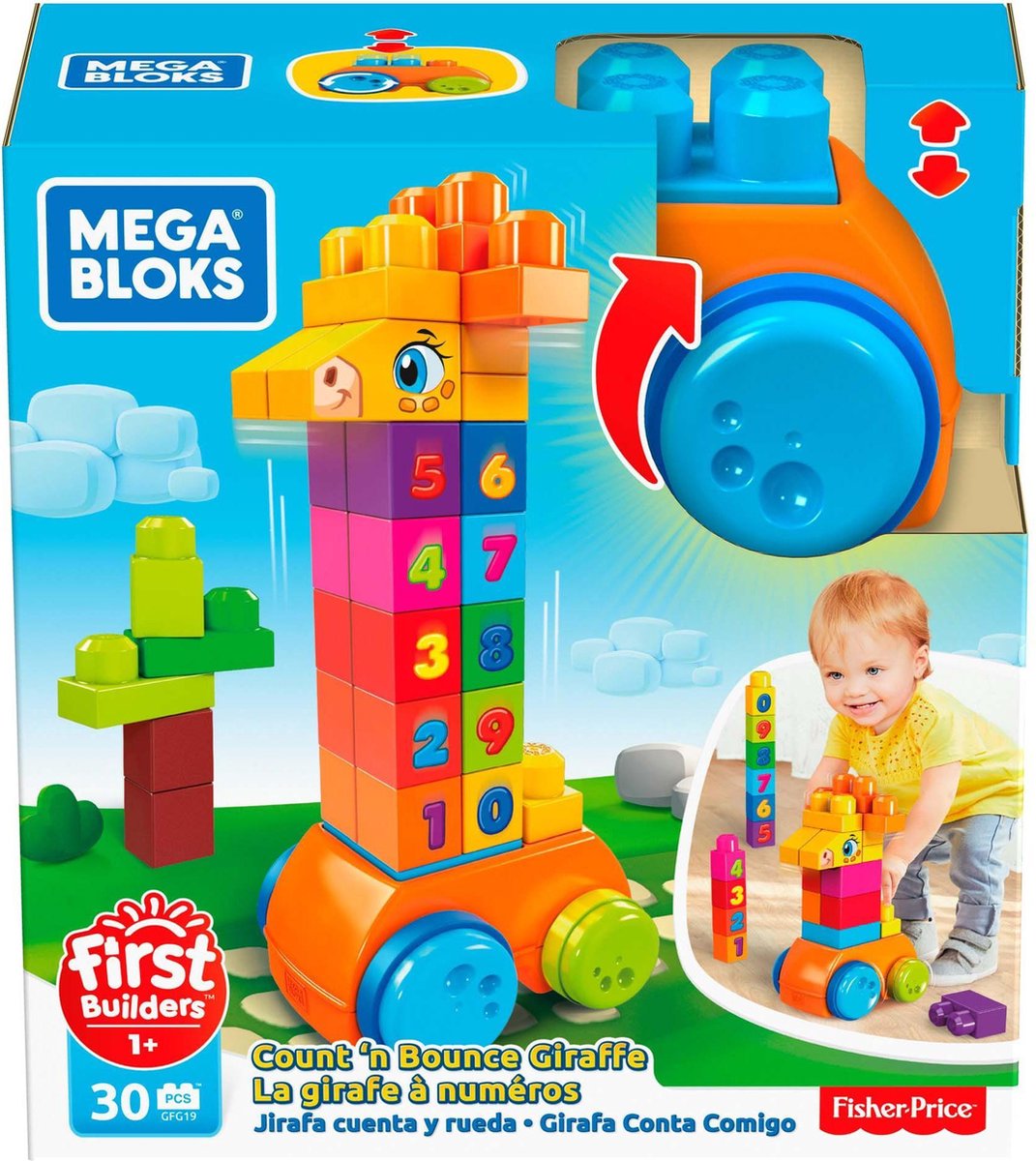 Mattel Fisher Price Mega Bloks First Builders giraffe 30 delig