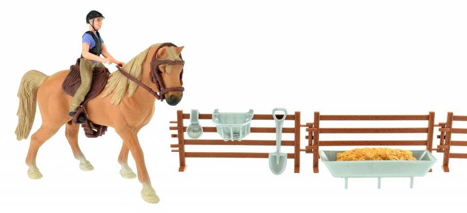 Toi-Toys Toi Toys paardenspeelset met ruiter - Bruin