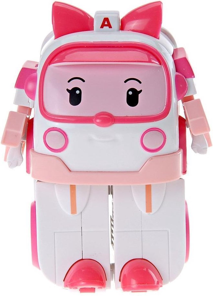 Silverlit Robocar Poli transformerende robot Amber 10 cm - Roze