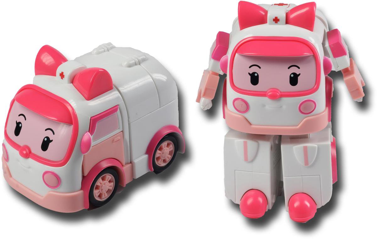 Silverlit Robocar Poli transformerende robot Amber 10 cm - Roze