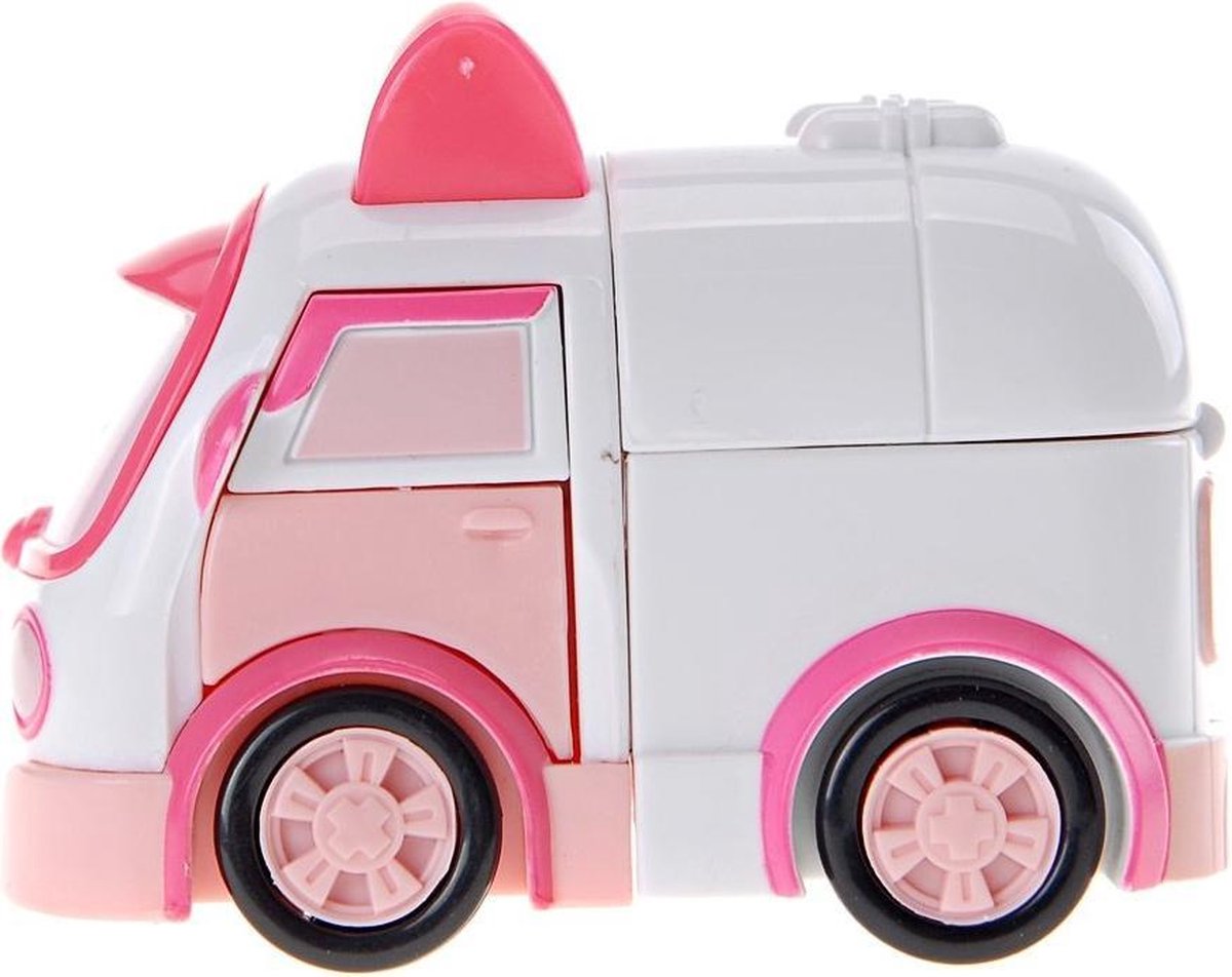 Silverlit Robocar Poli transformerende robot Amber 10 cm - Roze