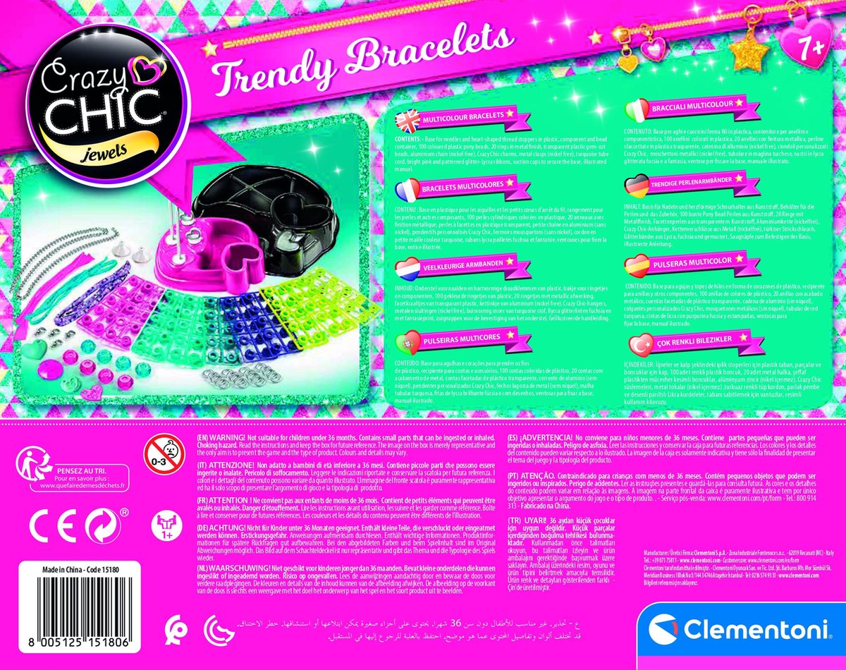 Clementoni Crazy Chic armbanden maken multcolor 100 delig