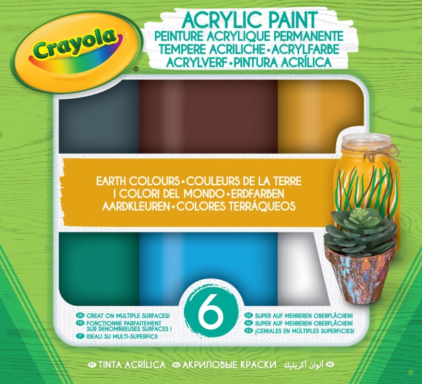 Crayola acrylverf aardetinten 6 kleuren 59 ml