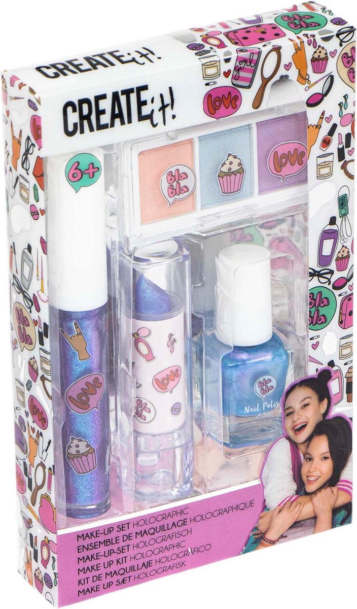 Create it! make up set Holographic meisjes 4 delig