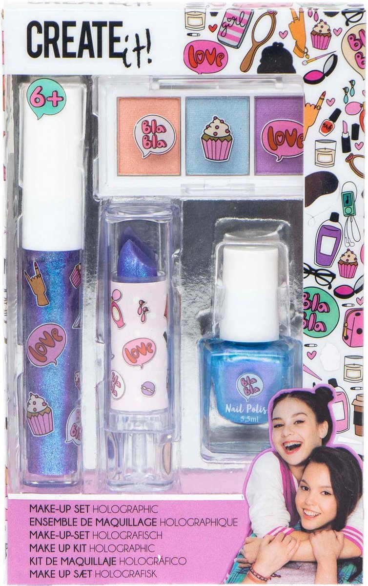 Create it! make up set Holographic meisjes 4 delig