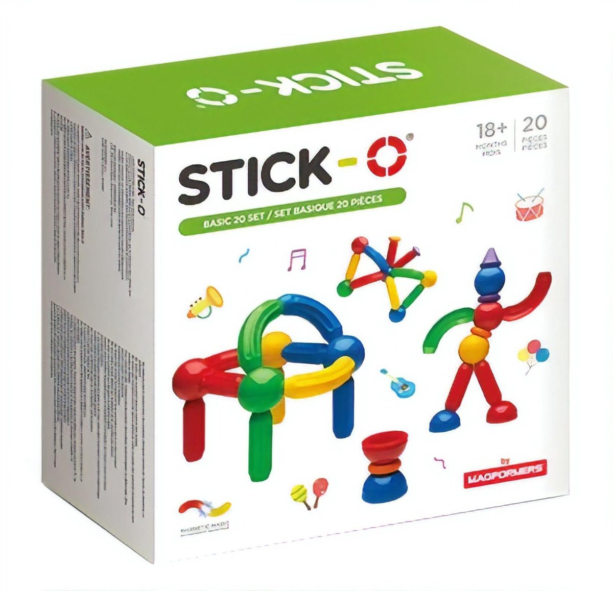 Stick-O Stick O bouwset Basic 20 delig 36 modellen multicolor