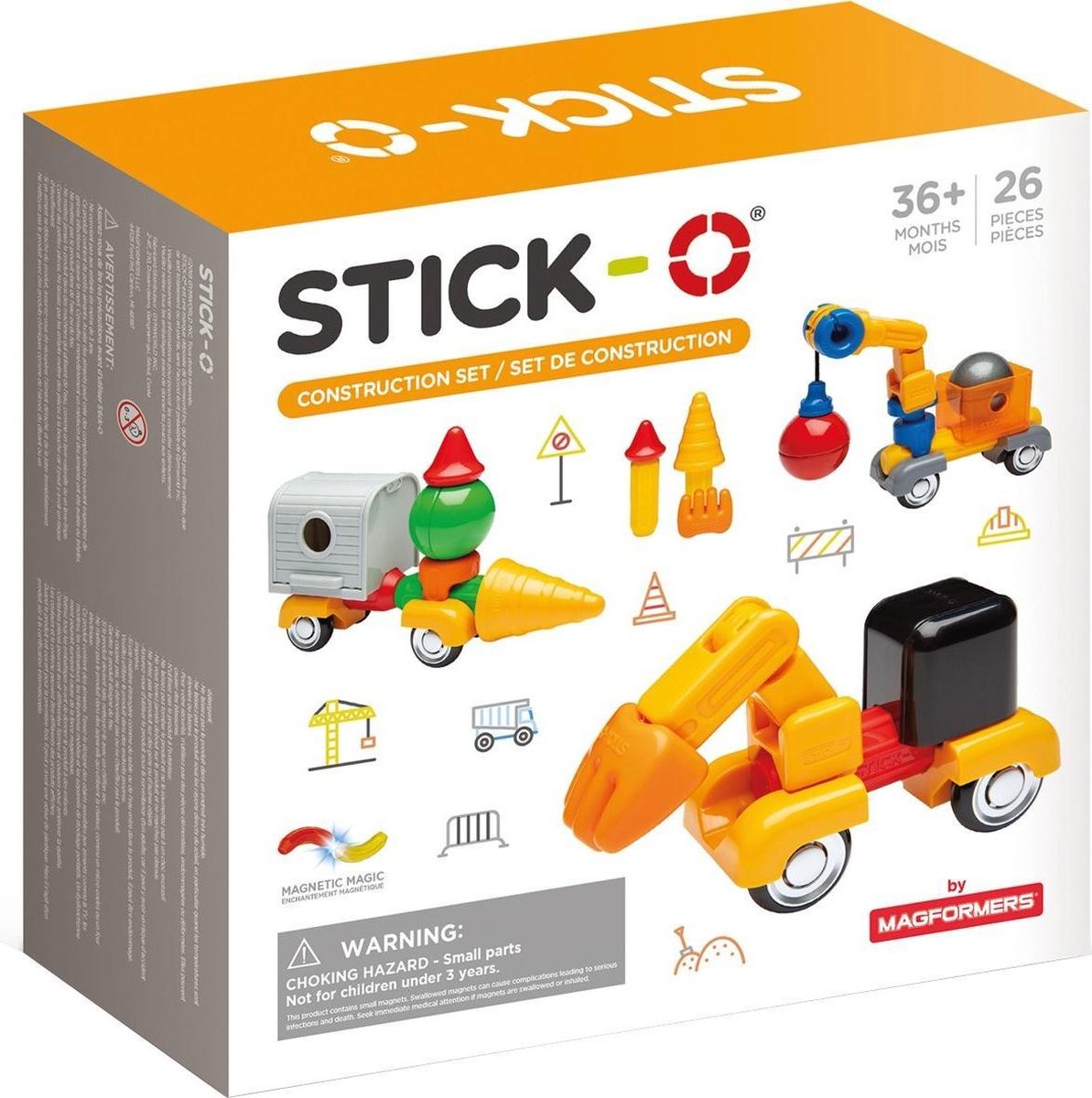 Stick-O Stick O magnetische bouwset constructie 26 delig multicolor