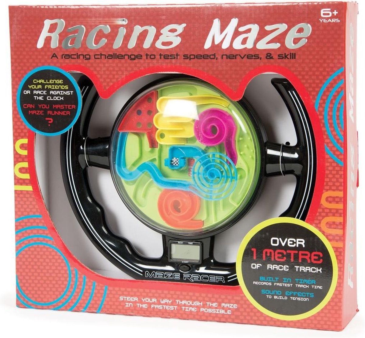 Funtime doolhofspel Racing Maze 26,5 cm ABS zwart