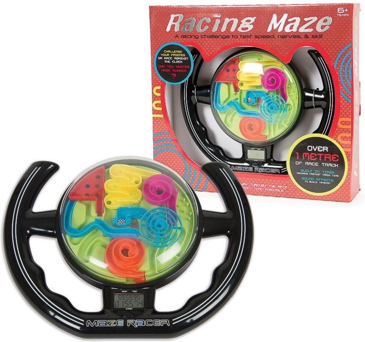 Funtime doolhofspel Racing Maze 26,5 cm ABS zwart