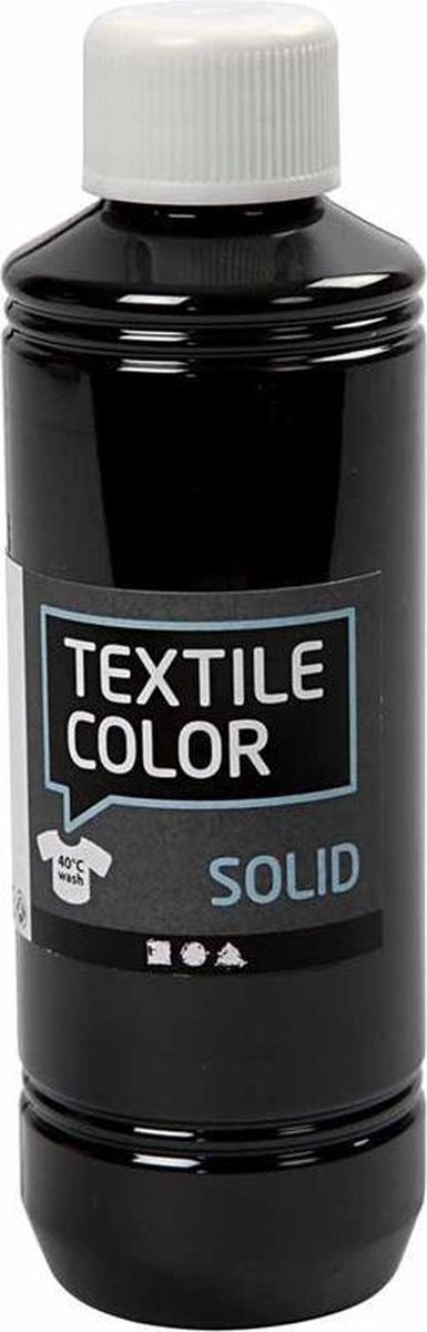 Creotime textielverf Solid 250 ml dekkend - Zwart