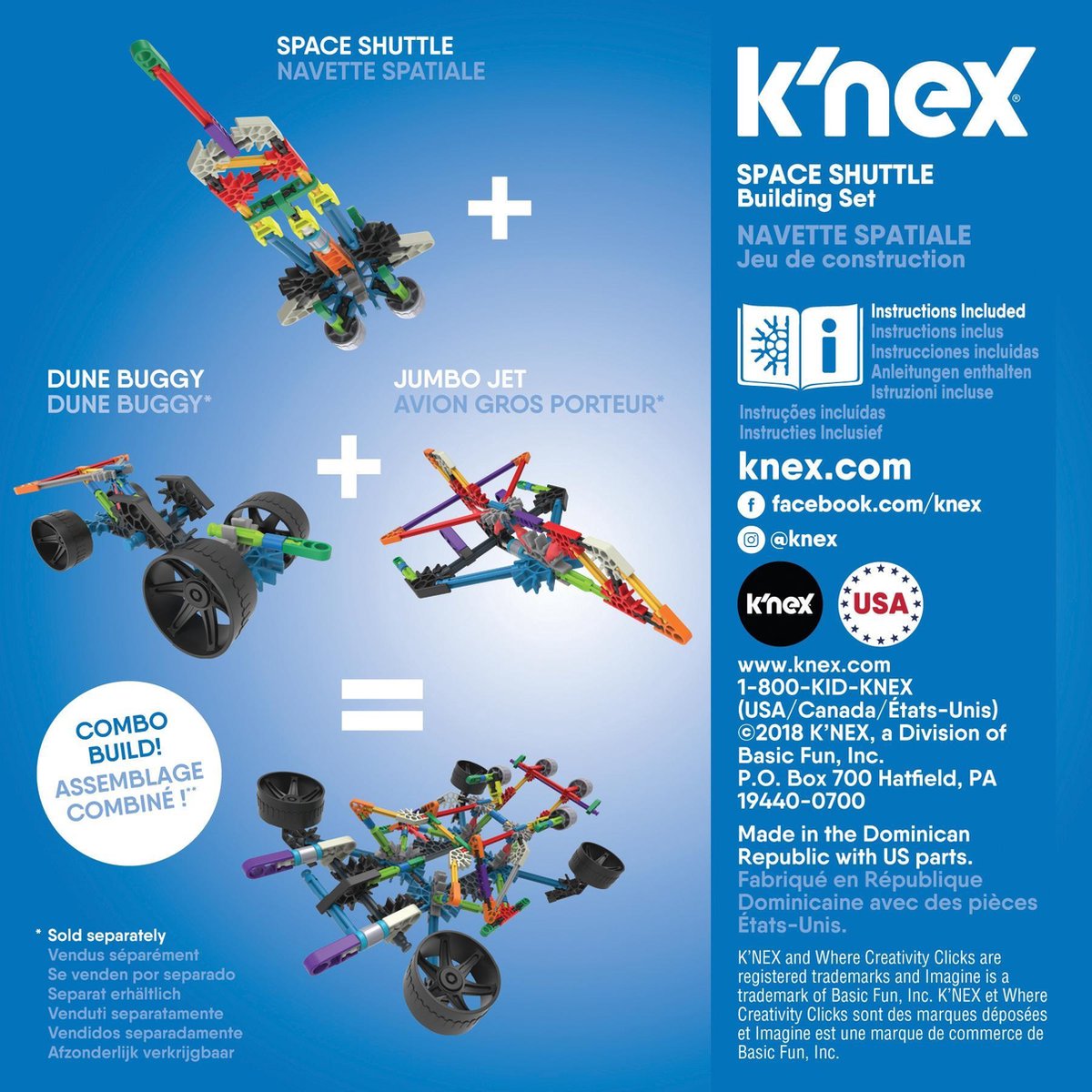 K'NEX K&apos;NEX bouwset Ruimteschip junior 15,2 x 5,1 cm 60 stukjes