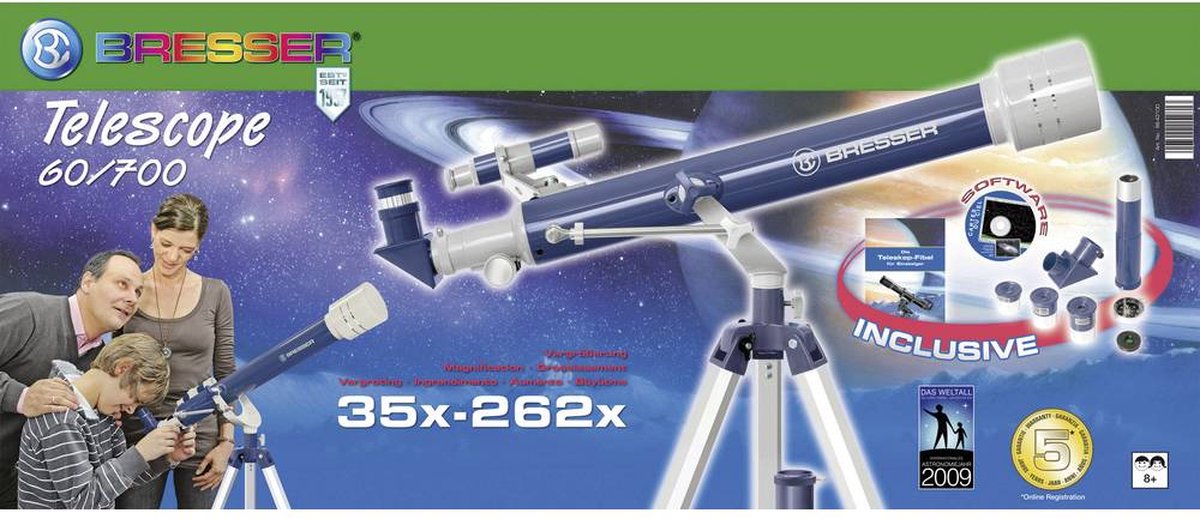 Bresser Junior Lenzentelescoop 60/700 met koffer - Blauw