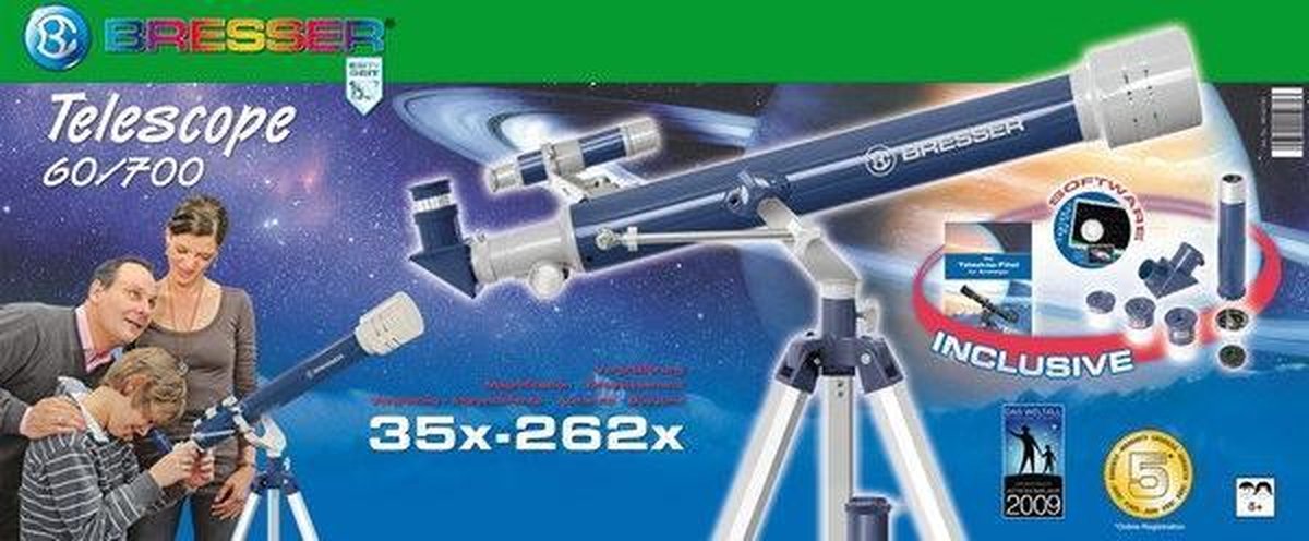 Bresser Junior Lenzentelescoop 60/700 met koffer - Blauw