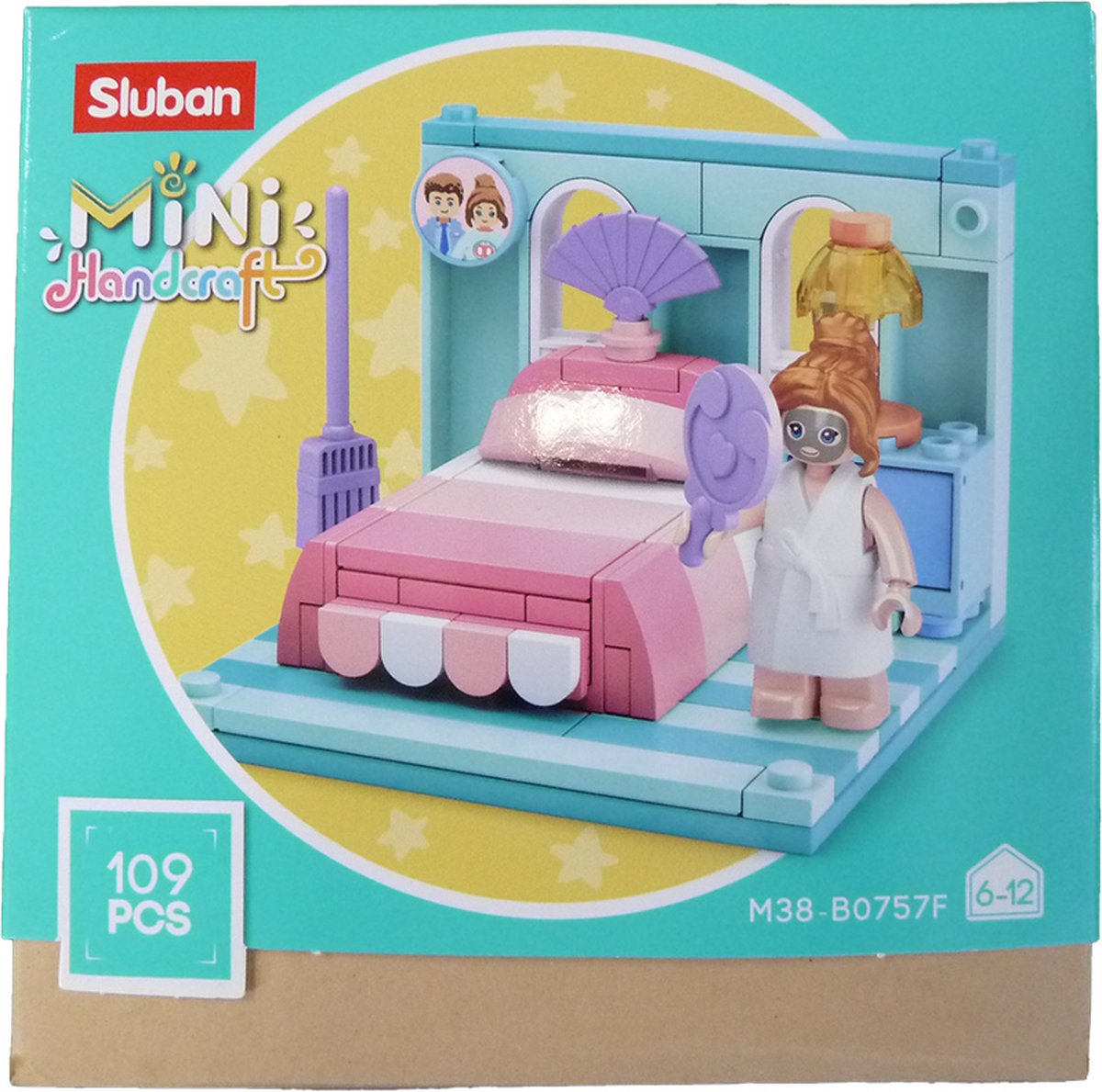 Sluban slaapkamer junior 14,6 cm/roze 109 delig - Blauw