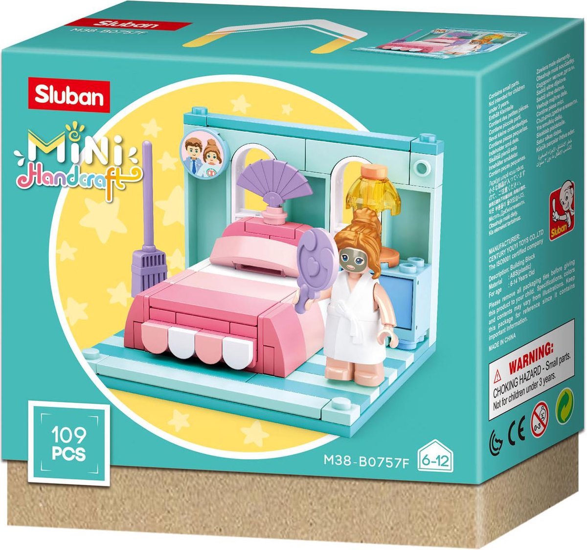 Sluban slaapkamer junior 14,6 cm/roze 109 delig - Blauw