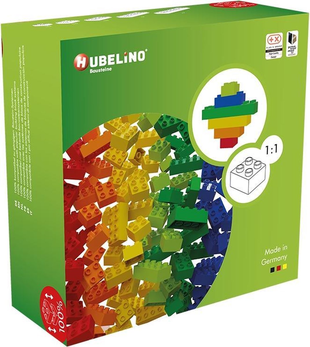 Hubelino bouwstenenset junior 28,5 x 11 cm 120 delig - Groen