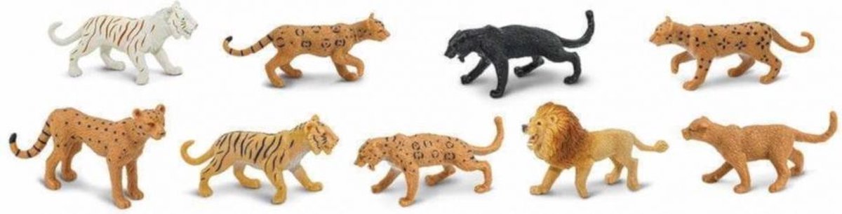 Safari speelfigurenset Big Cats junior 9 delig