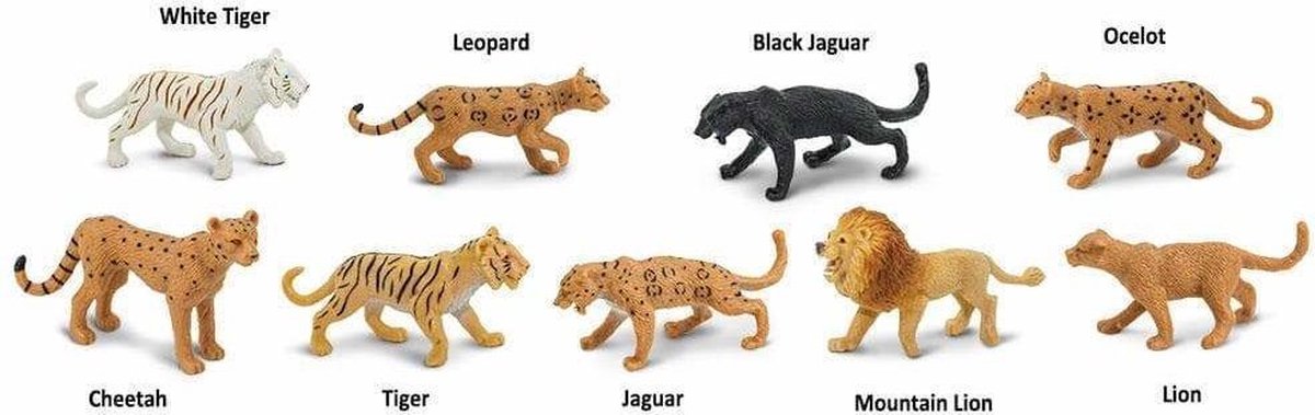 Safari speelfigurenset Big Cats junior 9 delig