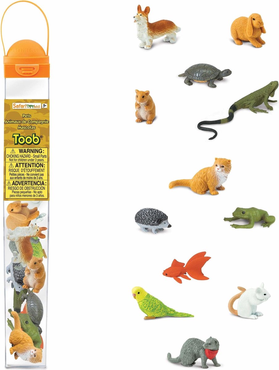 Safari speelset Pets Toob bruin/groen/grijs 12 delig