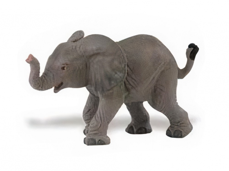 Safari speeldier Afrikaanse olifantkalf junior 8 cm - Grijs