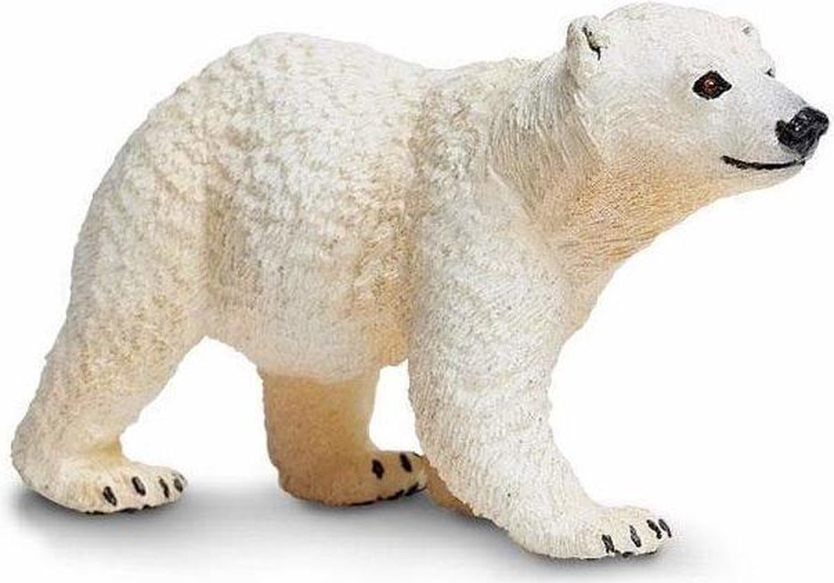 Safari speeldier ijsbeerwelp junior 7 x 4 cm - Wit