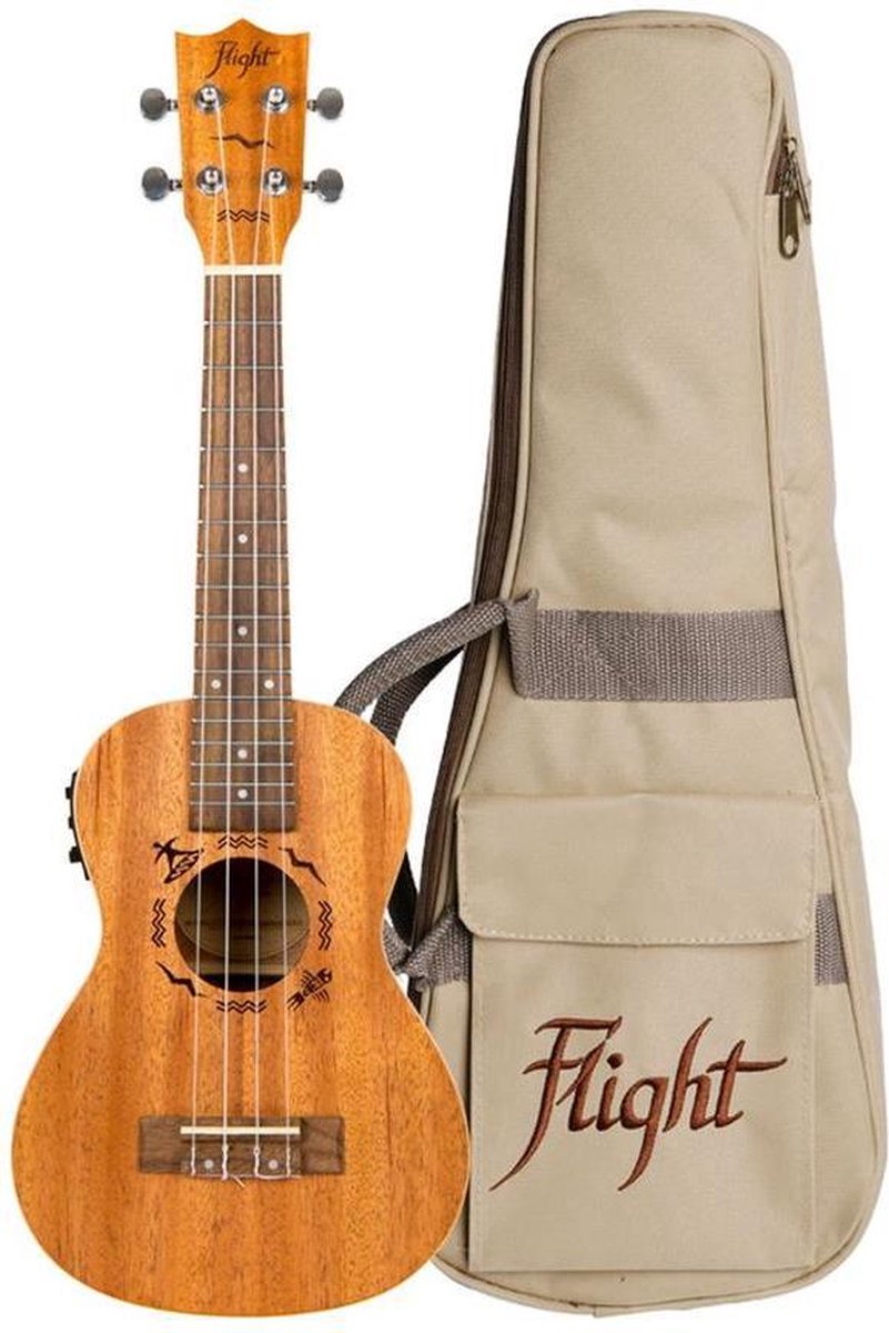 Flight Designer Series DUC523 elektrisch-akoestische concert ukelele met gigbag