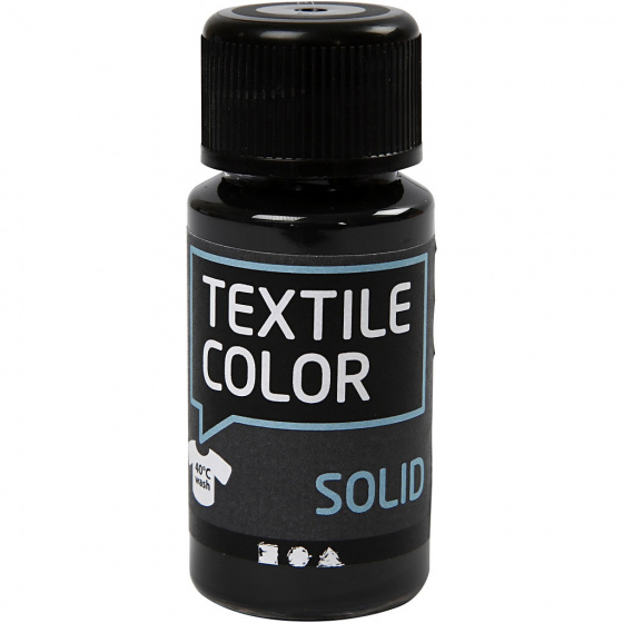 Creotime textielverf Solid 50 ml - Zwart