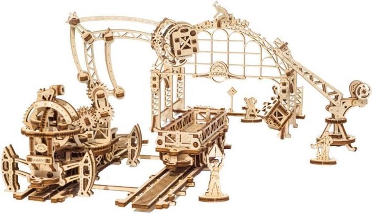 Ugears spoorweggemonteerde manipulator 50 x 21 x 40 cm berkenhout hout - Bruin