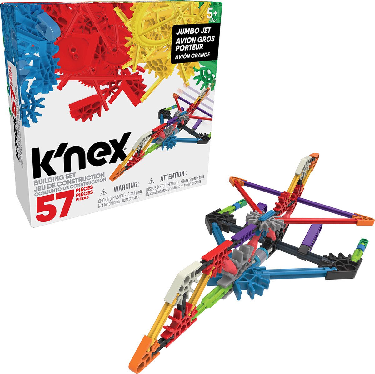 K'NEX K&apos;NEX bouwset Jumbo Jet junior 15,2 x 5,9 cm 57 stukjes