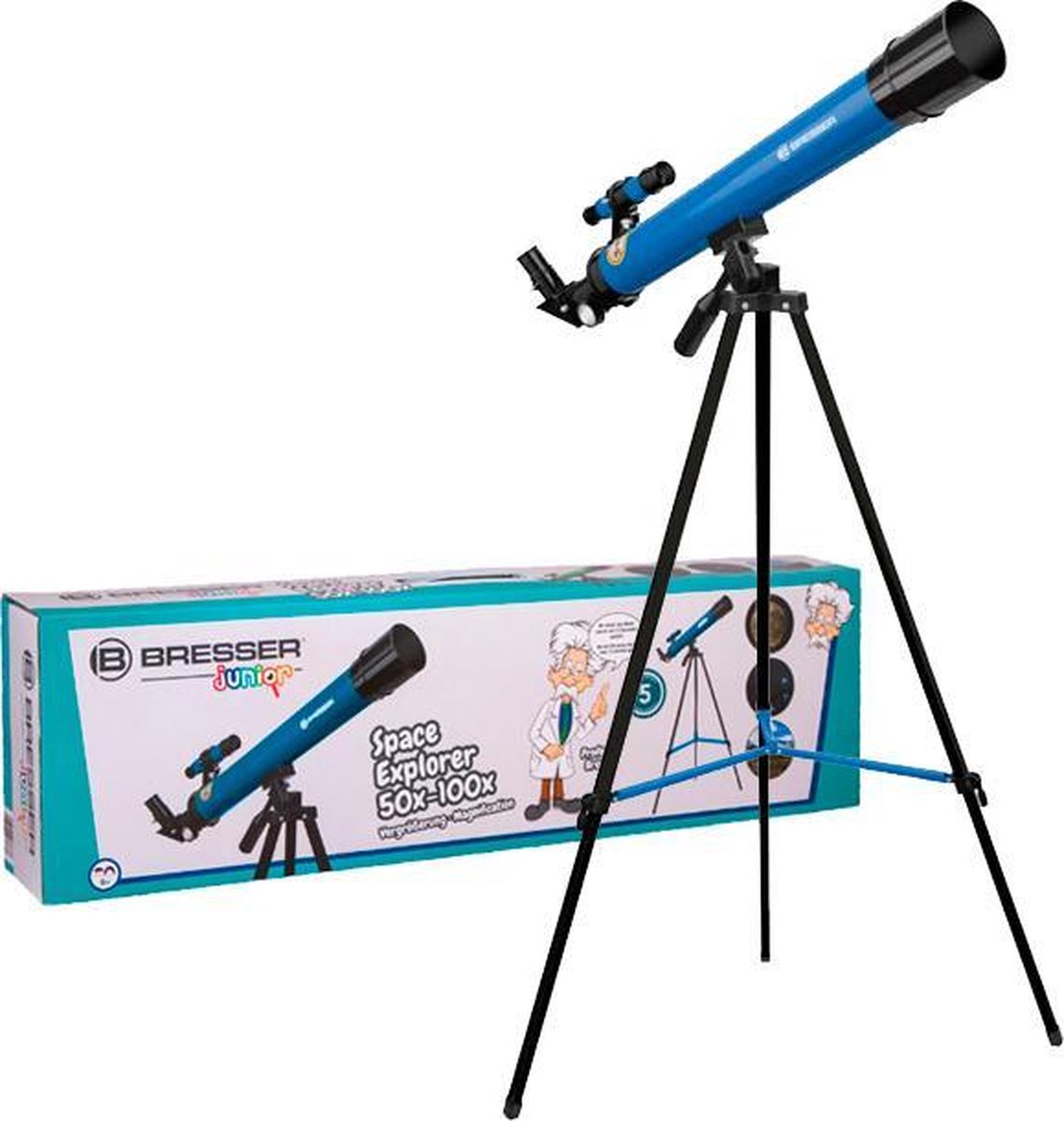 Bresser telescoop 45/600 junior 56 cm aluminium 10 delig - Blauw