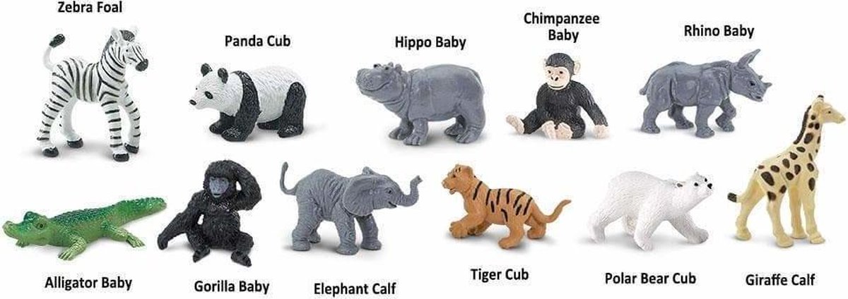 Safari speelset Zoo babies Toob junior 11 delig