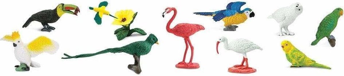 Safari speelset Exotic birds Toob junior 11 delig