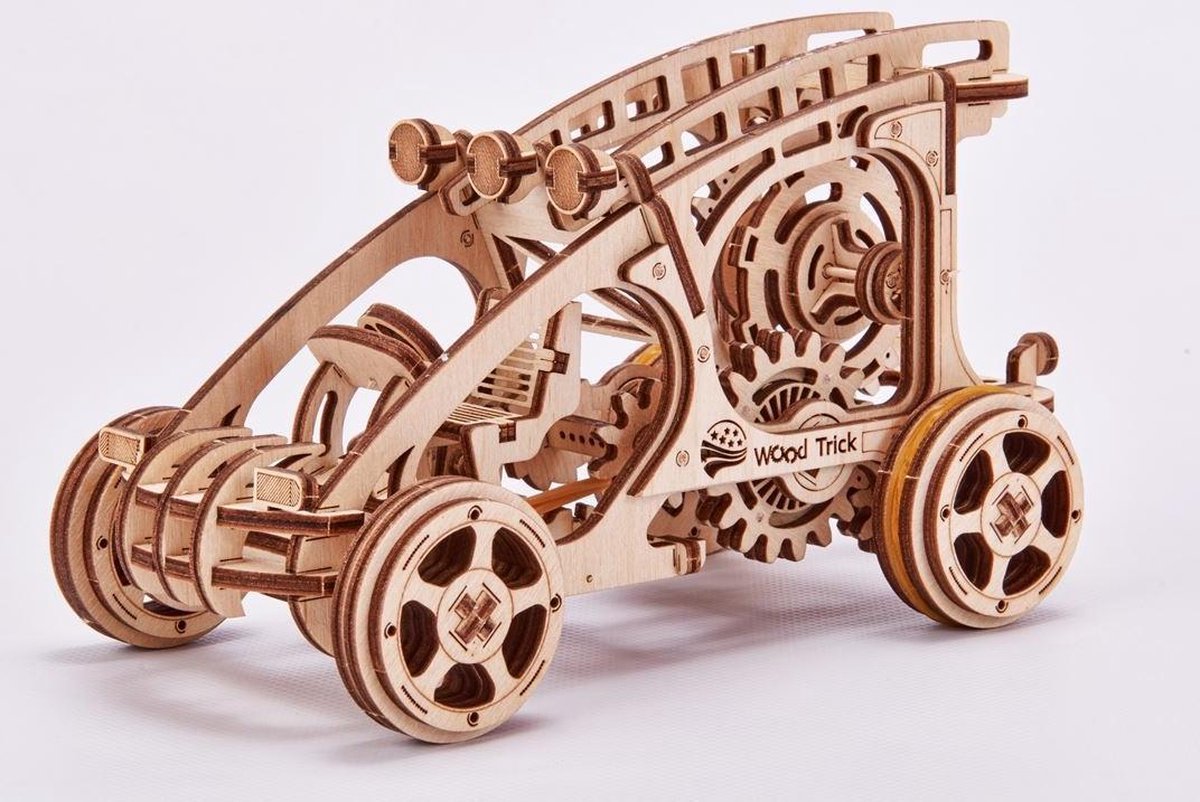 Wood Trick houten modelbouw 3D Buggy 22 cm naturel 144 delig