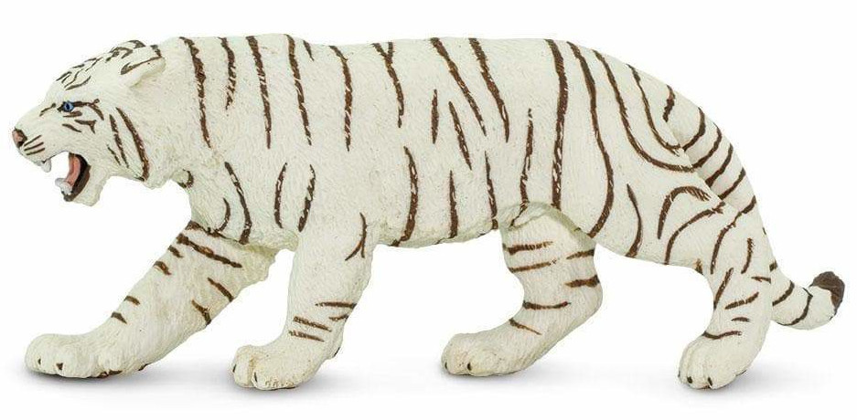 Safari speeldier bengalische tijger junior 15 x 6,5 cm wit/zwart