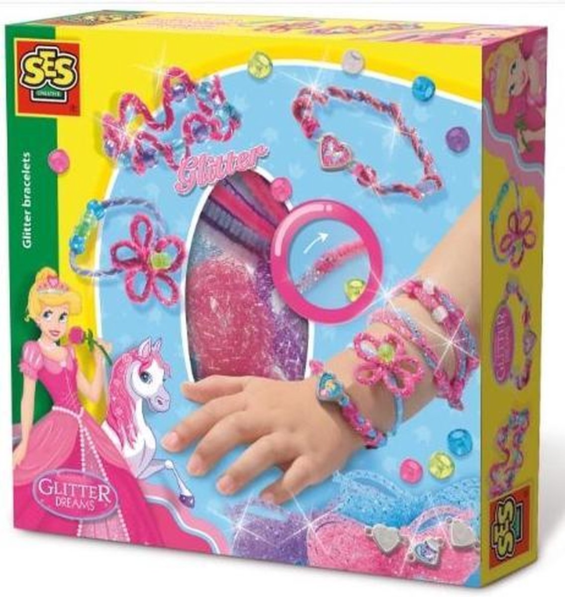 knutselset glitter armbanden ontwerpen - Roze